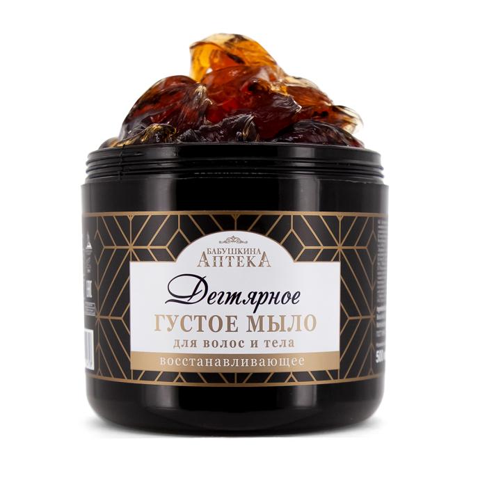 Мыло густое для волос и тела восстанавливающее Дегтярное 500 мл
