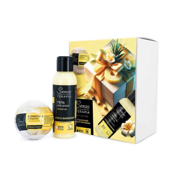 Подарочный набор Sweet Life Гель для душа для вдохновления 95мл,бомбочка ванильная восстанавливающая 110г