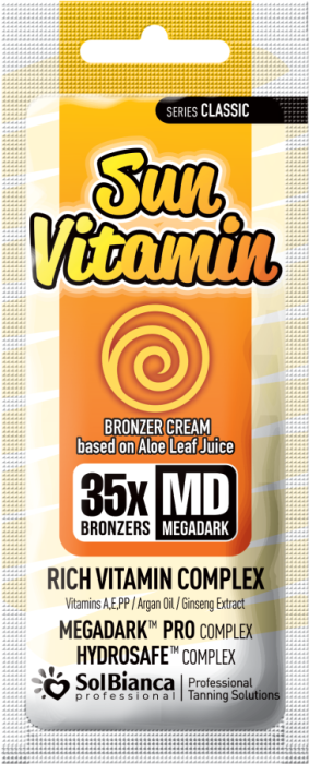Крем автозагар Sun Vitamin 35х bronzers с маслом арганы, экстрактом женьшеня витаминым комплексом 15 мл