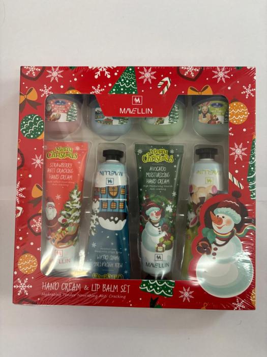 Набор 8в1 Крем для рук 4шт, бальзам для губ 4шт