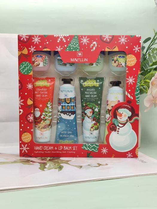 Набор 8в1 Крем для рук 4шт, бальзам для губ 4шт