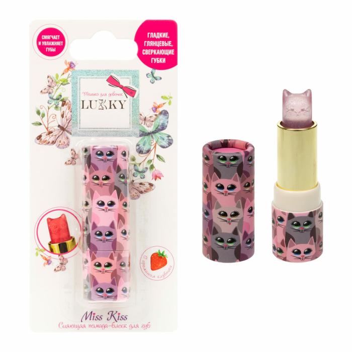 Miss Kiss Помада-блеск для губ сияющая розовый 3.4 г