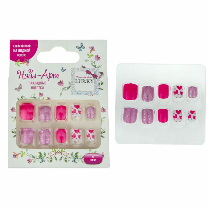 Нэйл-Арт Набор#5 Pinky 10накладных ногтей на клеевой основе 3-10лет 1 шт
