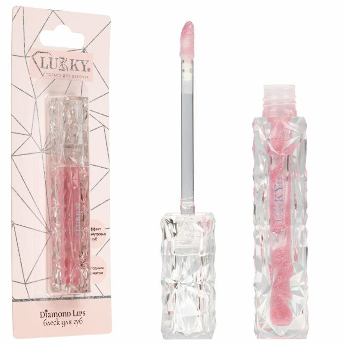 Diamond Lips Блеск для губ Эффект перламутровых губ с ягодным ароматом вишни, цвет розовый 3,5 мл