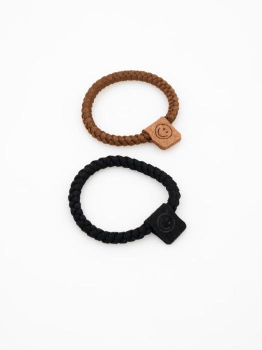 Резинка для волос с декором черная и коричневая. Прекрасное дополнение к Вашему образу 2 шт