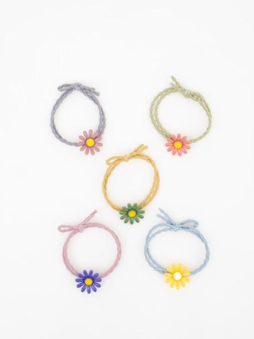 Резинка для волос с декором ромашка. Прекрасное дополнение к Вашему образу 5 шт