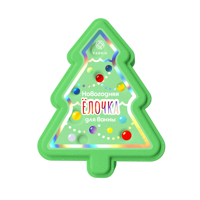 Гейзер-елочка бурлящая с шиммером для ванны Новогодняя елочка 130 г