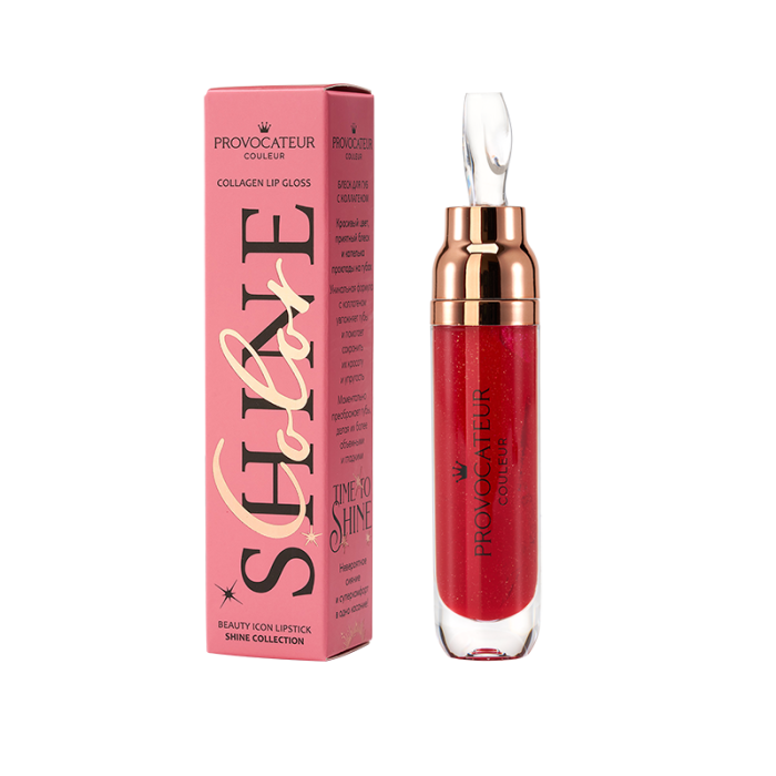 Блеск для губ с коллагеном Time to shine № 67 ярко-красный