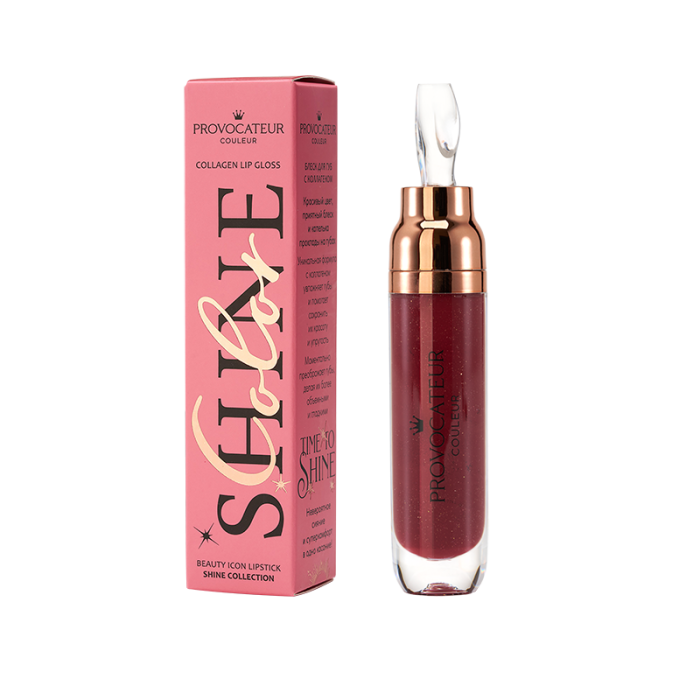 Блеск для губ с коллагеном Time to shine № 68 ягодный