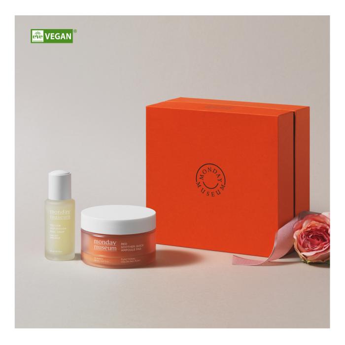 Подарочный набор Здоровое сияние и Восстановление барьера /Сыворотка очищающая 30мл, пэды успокаивающие 60шт/