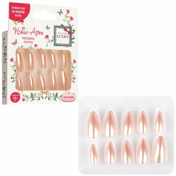Нэйл-Арт Набор# Pearly Dreams 10 накладных ногтей на клеевой основе 14+ 1 шт
