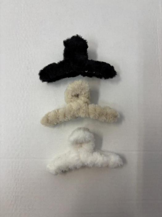 Заколка для волос Мех 3 шт