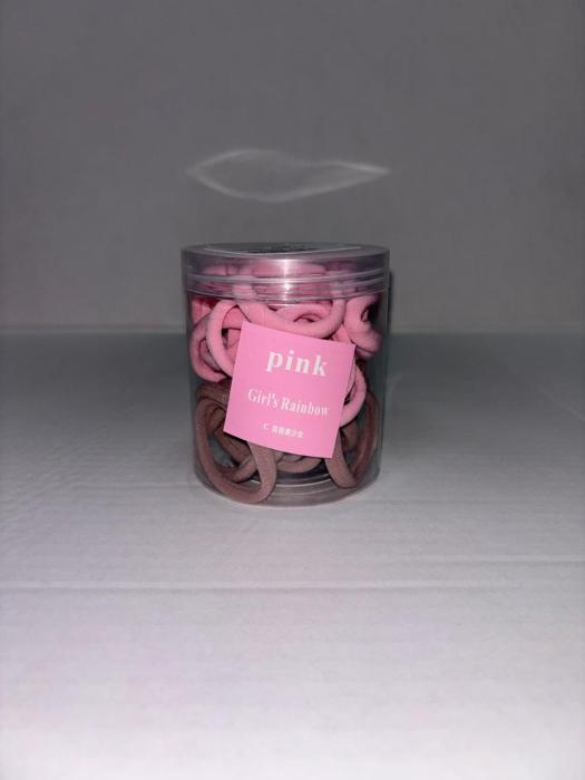 Набор резинок для волос банка Розовая 50шт 1 шт