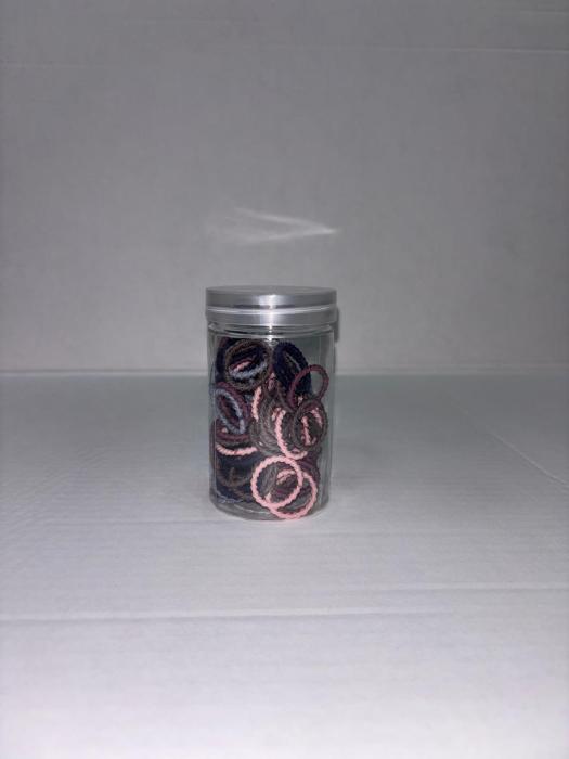 Набор резинок для волос банка Темная 100шт 1 шт