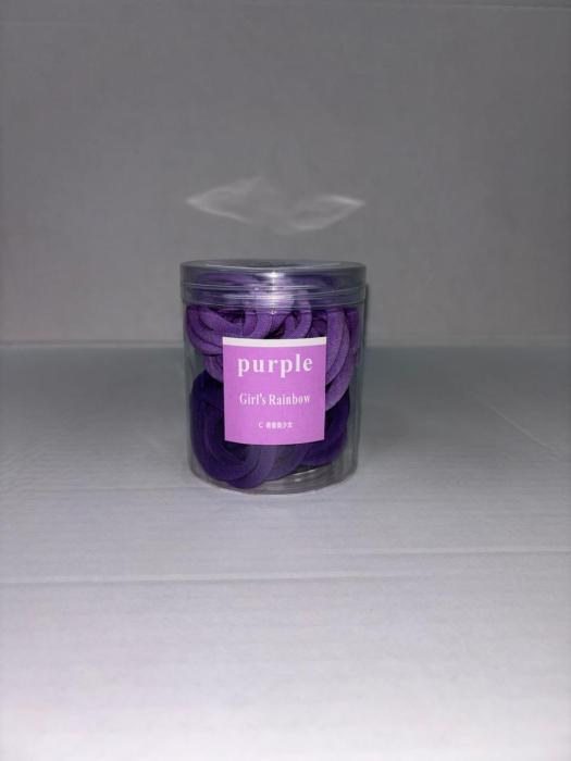 Набор резинок для волос банка Фиолетовая 50шт 1 шт