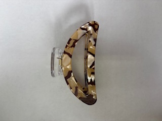 Заколка-краб для волос корейский стиль Дуга коричнево-бежевая 1 шт