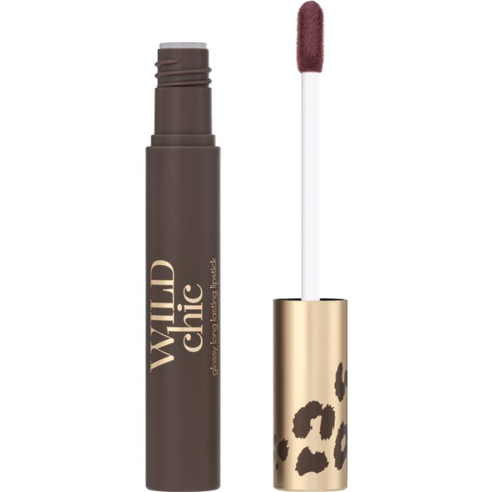 Стойкая помада Glossy Long Lasting Lipstick Wild Chic collection глянцевая № Ливово-розовый
