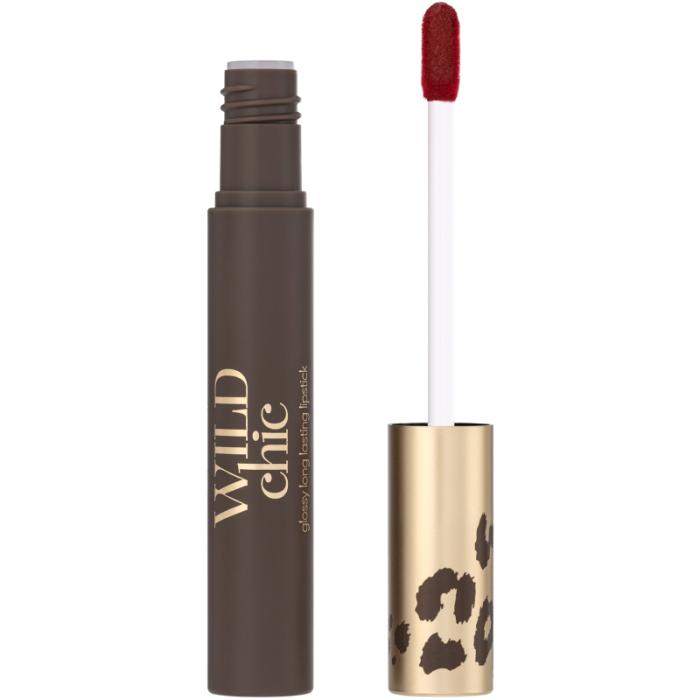 Стойкая помада Glossy Long Lasting Lipstick Wild Chic collection глянцевая № Гранатовый