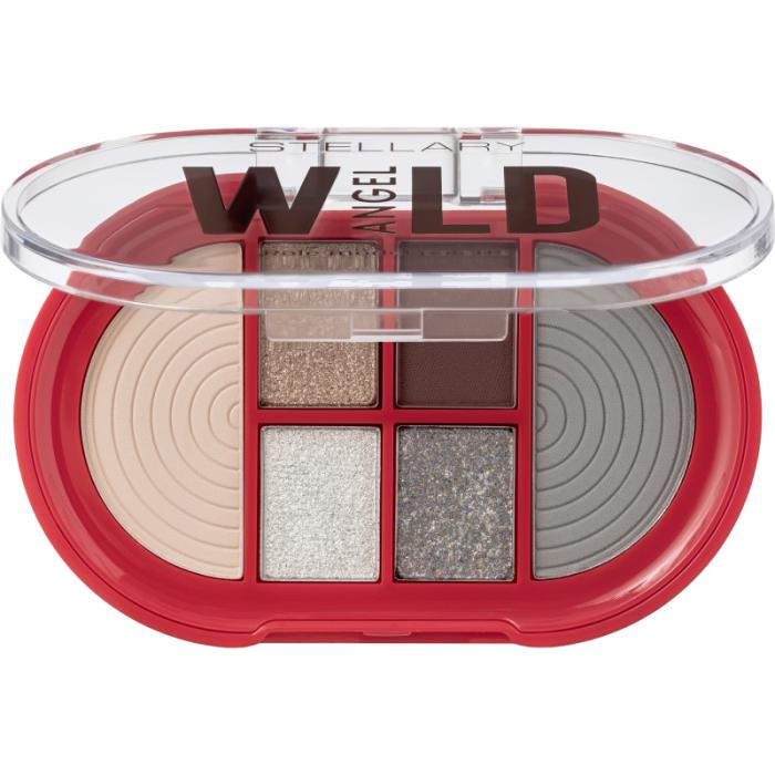 Палетка теней для век Eyeshadow palette № матовые серо-бежевый и светло-серый, матовый цвет марсала, шиммерные бронзово-коричневый, серебристый и серый тона.