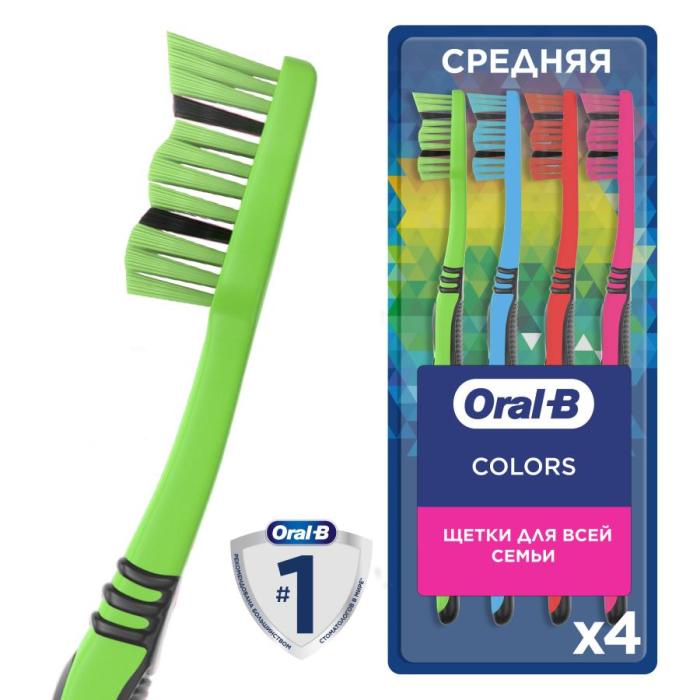 Зубная щётка Colors 40 Medium 4 шт