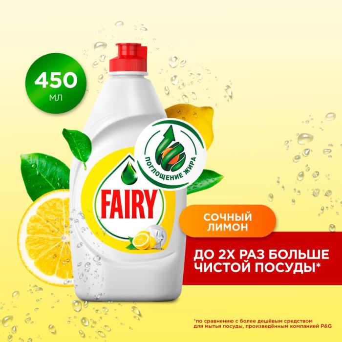 Средство для мытья посуды Сочный лимон 450 мл