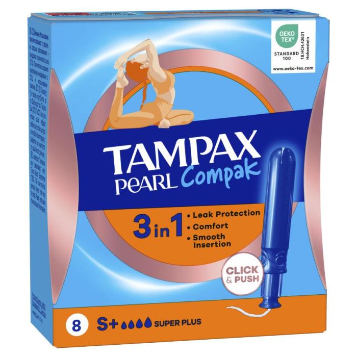 Compak Pearl Тампоны женские гигиенические с аппликатором Super Plus 8 шт