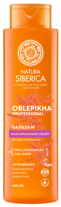 Oblepikha Professional Облепиховый бальзам Максимальный объем  для всех типов волос 400 мл