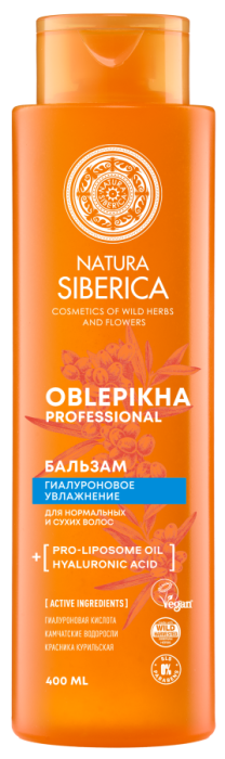 Oblepikha Professional Облепиховый бальзам Гиалуроновое увлажнение для нормальных и сухих волос 400 мл