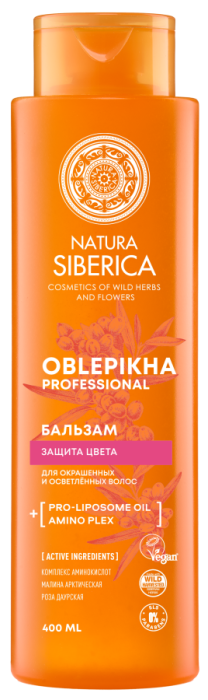 Oblepikha Professional Облепиховый бальзам Защита цвета для окрашенных и осветлённых волос 400 мл