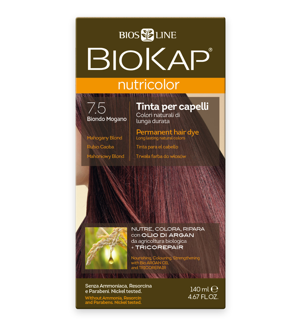 NUTRICOLOR Краска для волос № 7.5 Махагон коричневато-красный 140мл