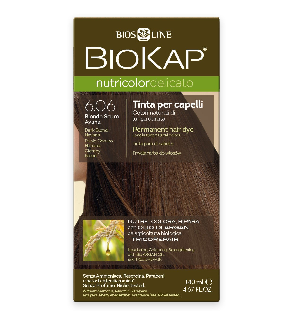 NUTRICOLOR DELICATO Краска для волос деликатная № 6.06 Гавана коричневый с оттенком серого 140мл