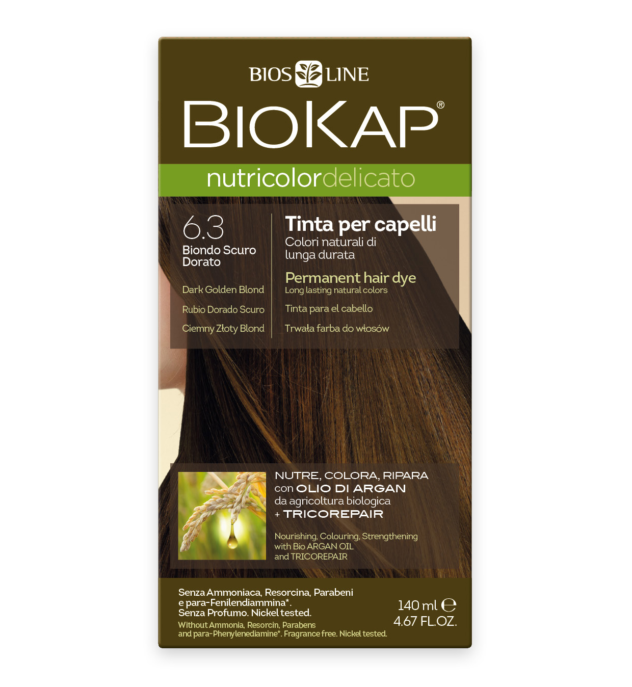 NUTRICOLOR DELICATO Краска для волос деликатная № 6.3 Золотистый тёмно-русый 140мл