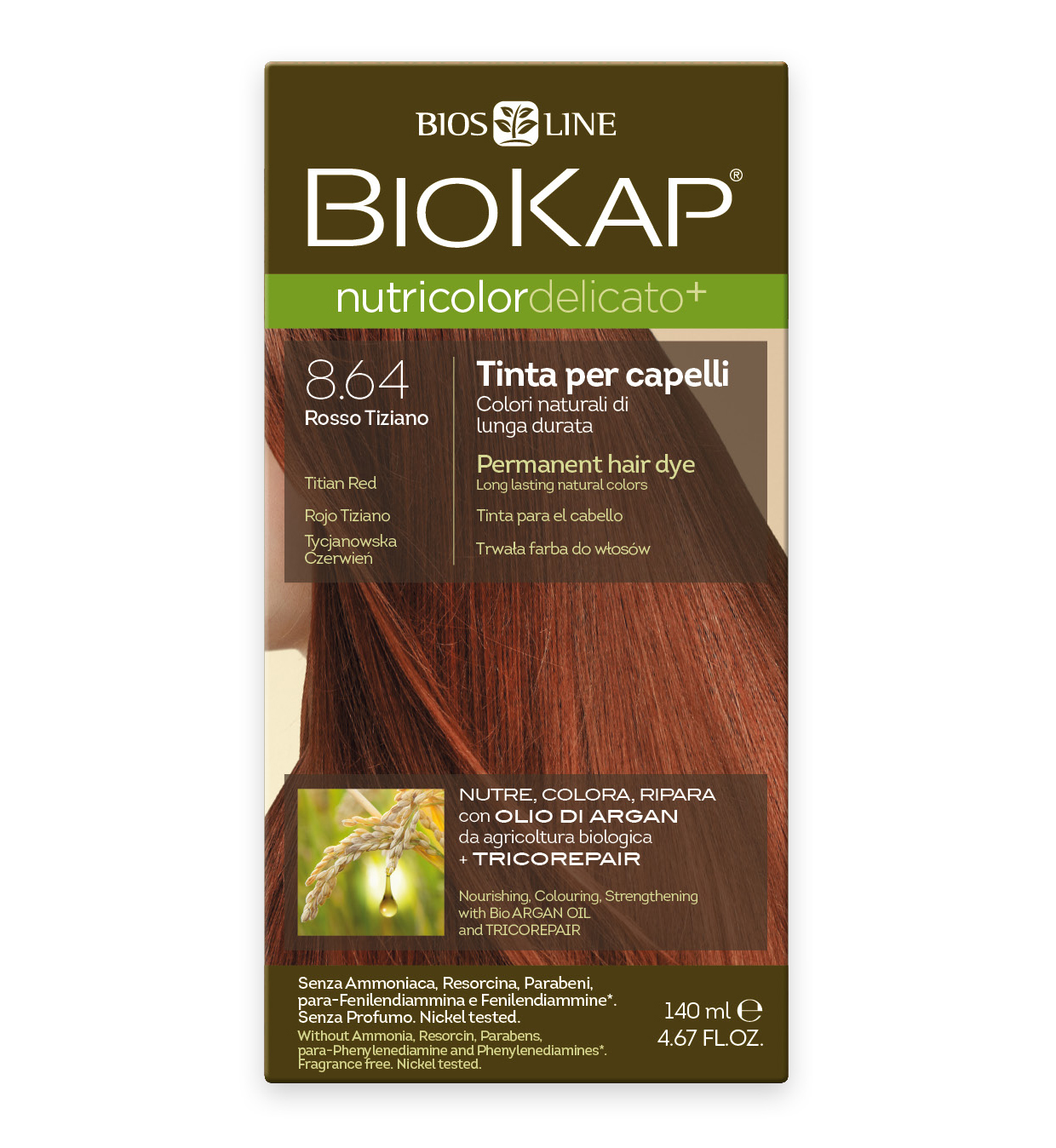 NUTRICOLOR DELICATO Краска для волос деликатная № 8.64 Золотисто-каштановый 140мл