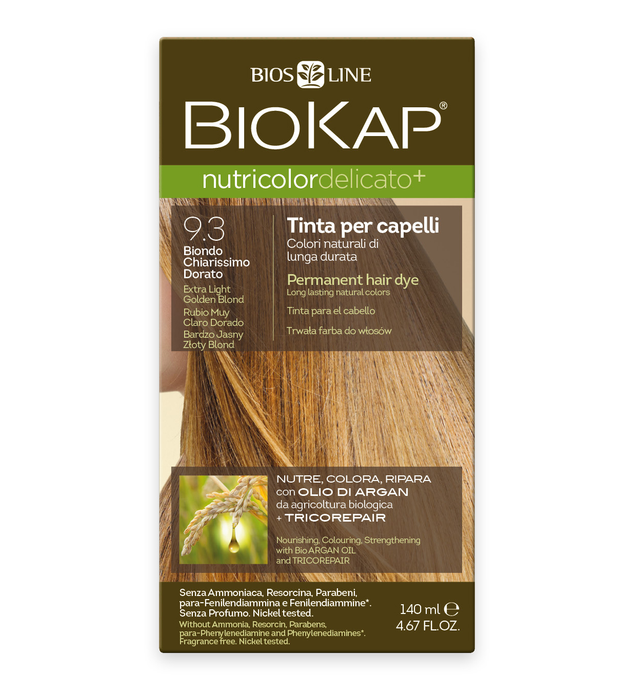 NUTRICOLOR DELICATO Краска для волос деликатная № 9.3 Очень светлый Золотой 140мл