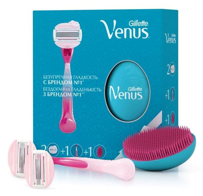 Подарочный Набор Venus Spa Breeze Бритва С 2 Сменными Кассетами Расческа
