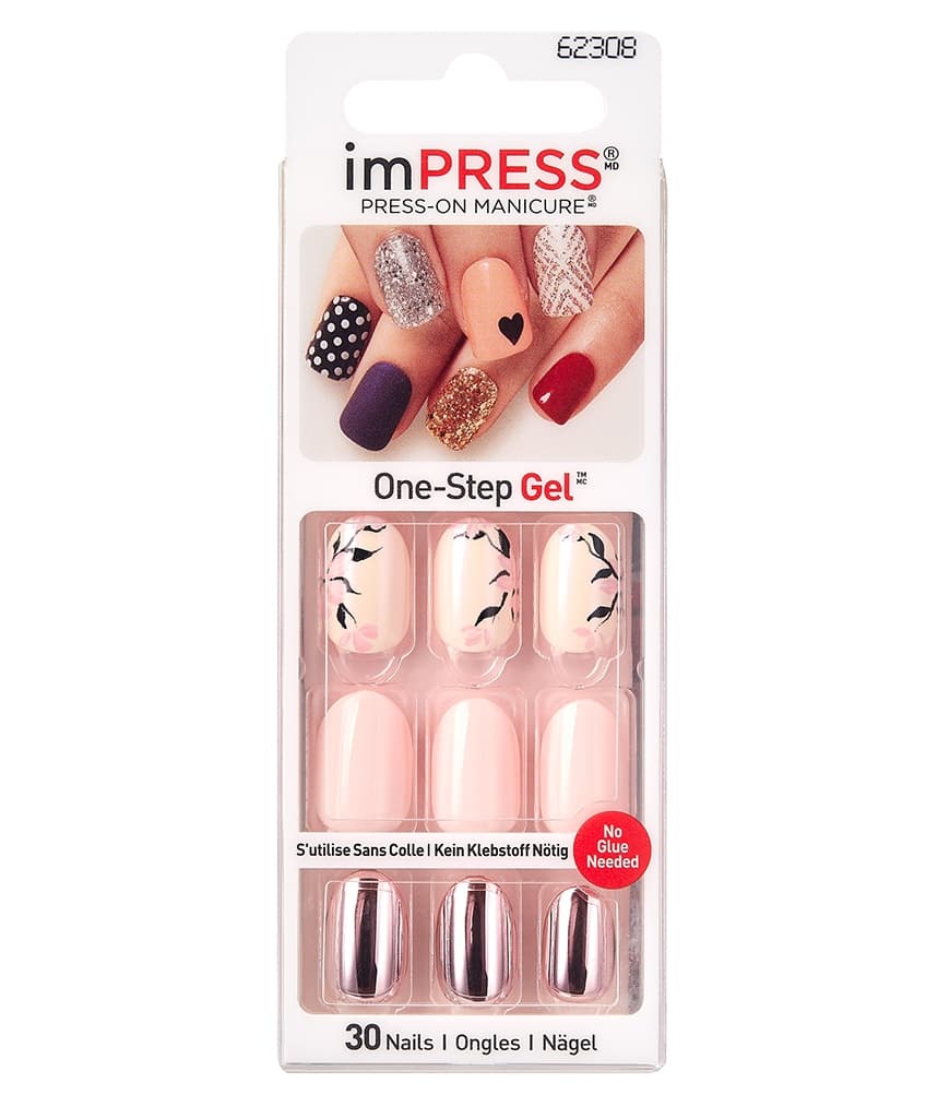 Broadway Impress Press-On Manicure Твердый Лак Розовая Пижама Короткая Длина