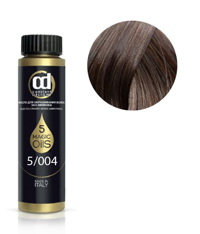 5 MAGIC OILS OLIO COLORANTE Масло для волос без аммиака № 5.004 светло-каштановый натуральный тропический 50 мл