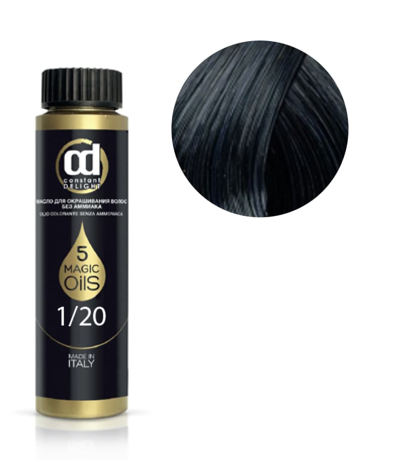 5 MAGIC OILS OLIO COLORANTE Масло для волос без аммиака № 1.20 иссиня чёрный 50 мл