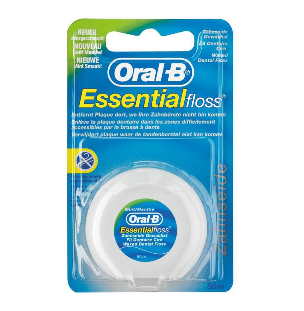 ESSENTIAL FLOSS Зубная нить вощеная с ментолом 50 м