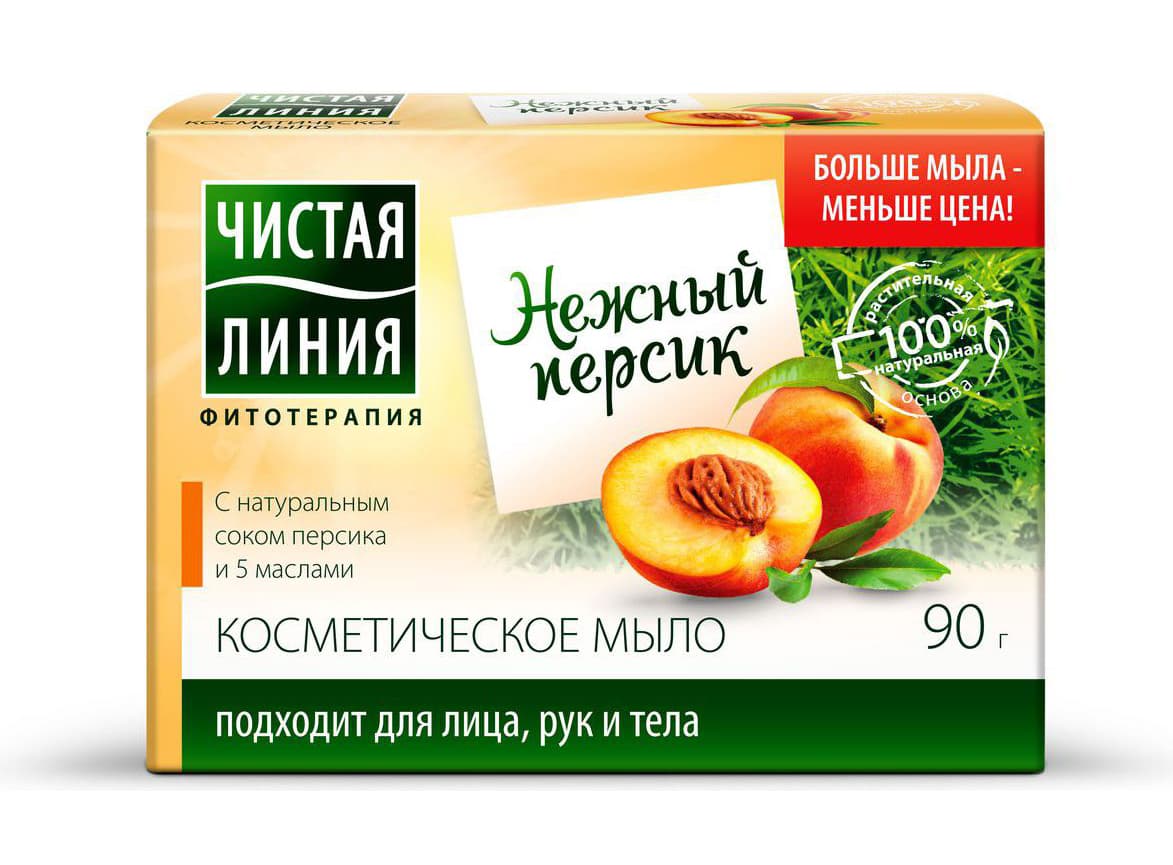 Чистая Линия Мыло косметическое Персик 90г 90 г