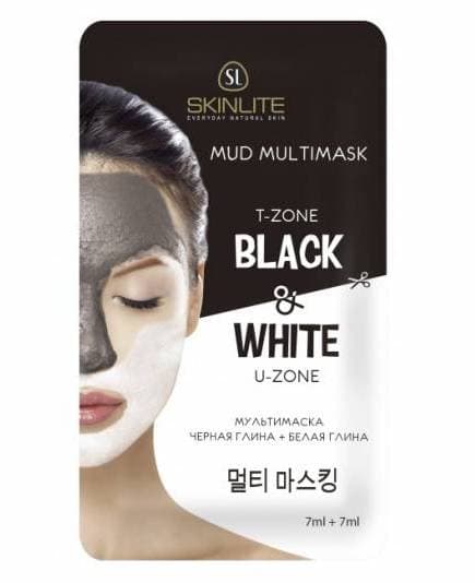 MUD MULTIMASK Мультимаска Черная Глина и Белая Глина 7 мл х 2