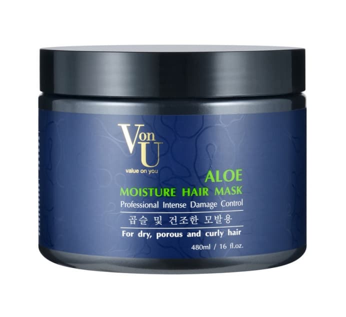 VON-U ALOE Маска для волос увлажняющая с алоэ вера 480 мл