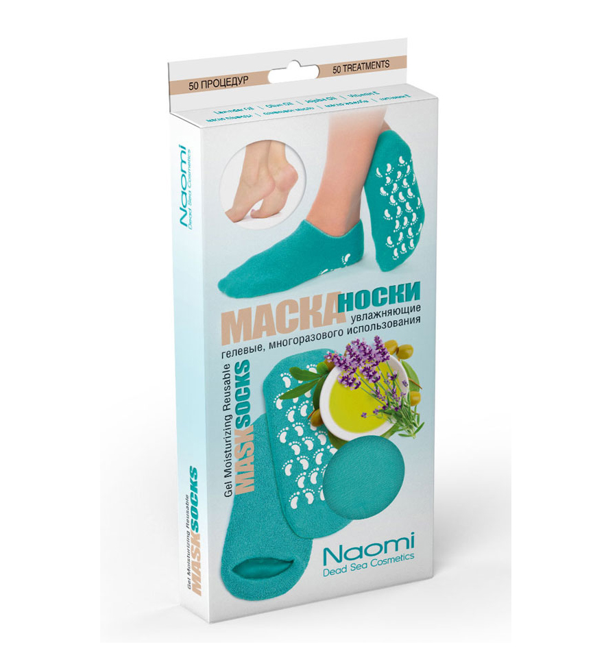

Mask Socks Маска-Носки Увлажняющие Гелевые Многоразовые Бирюзовые 1 Шт