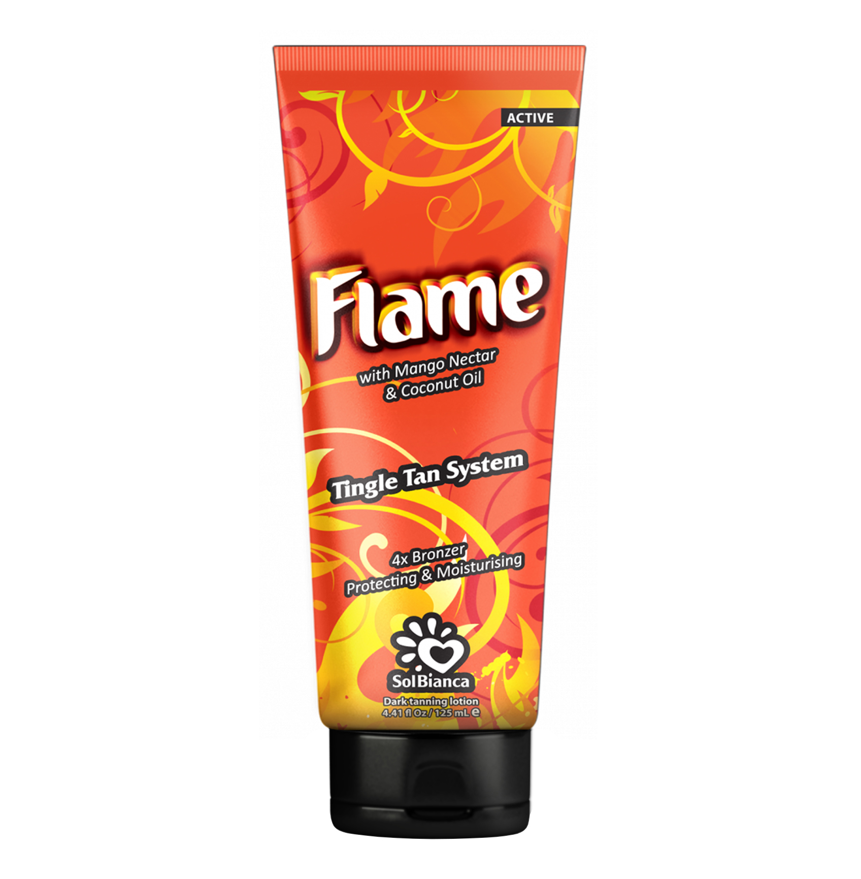 FLAME Крем для загара в солярии с нектаром манго, маслом кокоса, бронзаторами и Tingle эффектом 125 мл