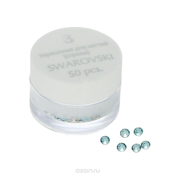 Украшения для ногтей-стразы SWAROVSKI сапфир 50 шт