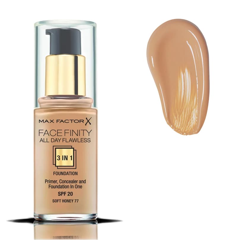 Max Factor Основа тональная Facefinity All Day Flawless 3-in-1 №77 /soft honey/ № 77